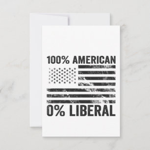 100% Amerikaanse 0% liberale republikeinse vlag Bedankkaart