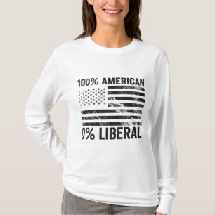 100% Amerikaanse 0% liberale republikeinse vlag T-shirt