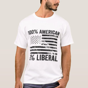 100% Amerikaanse 0% liberale republikeinse vlag T-shirt