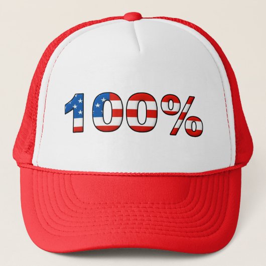 100% Amerikaanse Baseballpet Trucker Cap Hoed (Voorkant)