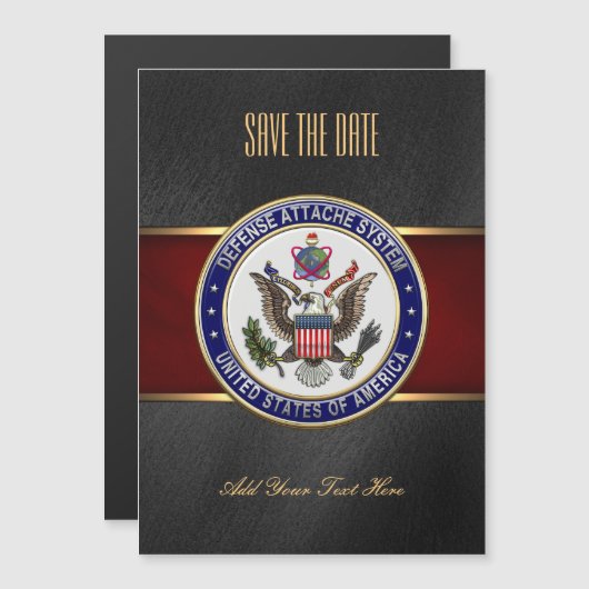 [100] Amerikaanse Defensieattaché System (DAS) Emb Magnetische Uitnodiging (Voorkant / Achterkant)