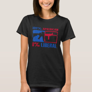 100 Amerikaanse liberale partij 4 juli Pistool rec T-shirt