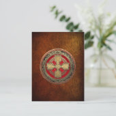[100] Ancient Celtic Sacred Gold Knot Cross Briefkaart (Staand voorkant)