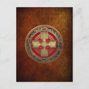 [100] Ancient Celtic Sacred Gold Knot Cross Briefkaart