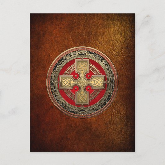 [100] Ancient Celtic Sacred Gold Knot Cross Briefkaart (Voorkant)