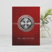 [100] Ancient Celtic Sacred Silver Knot Cross Kaart (Staand voorkant)