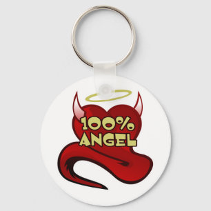 100% Angel Devil Heart Sleutelhanger