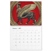 [100] Assyrian Winged Bull: Gold en Black Lamassu Kalender (Feb 2027)