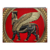 [100] Assyrian Winged Bull: Gold en Black Lamassu Kalender (Hoes)