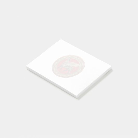 [100] Assyrian Winged Bull: Gold en Black Lamassu Post-it® Notes (Schuin)