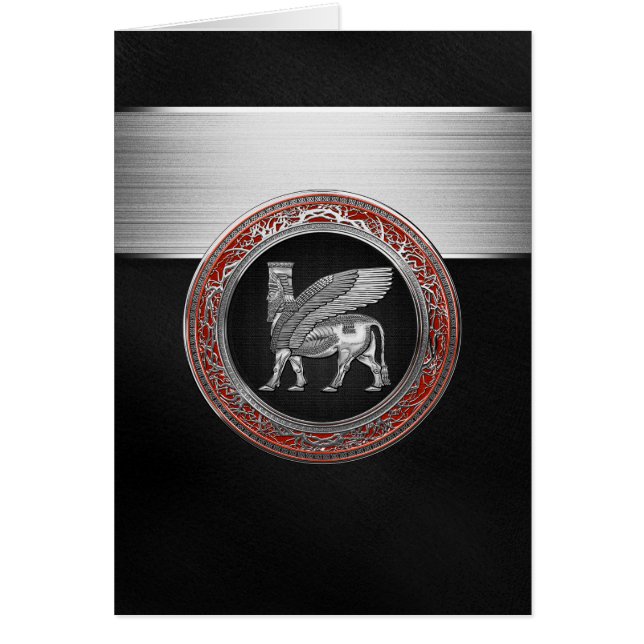 [100] Assyrian Winged Bull - Silver Lamassu (Voorkant)