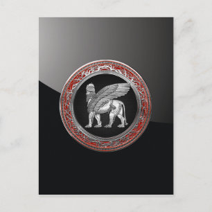 [100] Assyrische scharnieren - Silver Lamassu Briefkaart