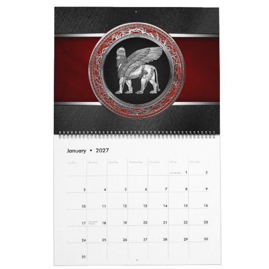 [100] Assyrische scharnieren - Silver Lamassu Kalender (Jan 2027)