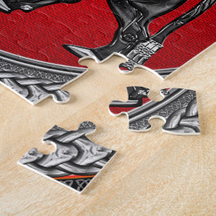 [100] Assyrische scharnieren: zilver en zwarte Lam Legpuzzel