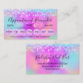 100 Benoemingsherinnering Drip Pinky Holographic Visitekaartje (Voorkant / Achterkant)