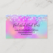 100 Benoemingsherinnering Drip Pinky Holographic Visitekaartje (Achterkant)