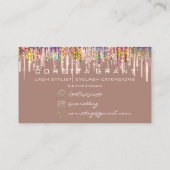 100 Benoemingsherinnering Holograaf Glitter Blush Visitekaartje (Achterkant)