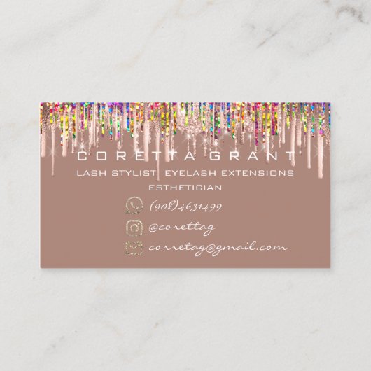 100 Benoemingsherinnering Holograaf Glitter Blush Visitekaartje (Achterkant)