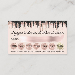 100 Benoemingsherinnering Roos Blush Glitter Drips Visitekaartje