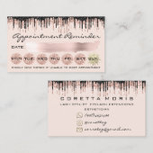 100 Benoemingsherinnering Roos Blush Glitter Drips Visitekaartje (Voorkant / Achterkant)