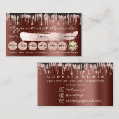 100 Benoemingsherinnering Roos bruine glitterschij Visitekaartje (Voorkant / Achterkant)