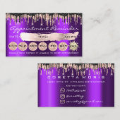 100 Benoemingsherinnering Roos Paarse glitterschij Visitekaartje (Voorkant / Achterkant)