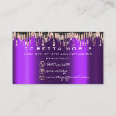 100 Benoemingsherinnering Roos Paarse glitterschij Visitekaartje (Achterkant)