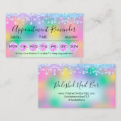 100 Benoemingsherinnering Roze holografisch appara Visitekaartje (Voorkant / Achterkant)