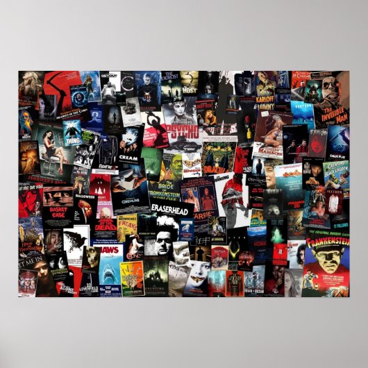 100 Beste Horror-films van All Time Collage Poster (Voorkant)