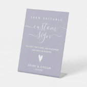 100% bewerkbare aangepaste voetafdruk huwelijk reclamebord met voetstuk (Voorkant)