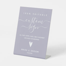 100% bewerkbare aangepaste voetafdruk huwelijk reclamebord met voetstuk