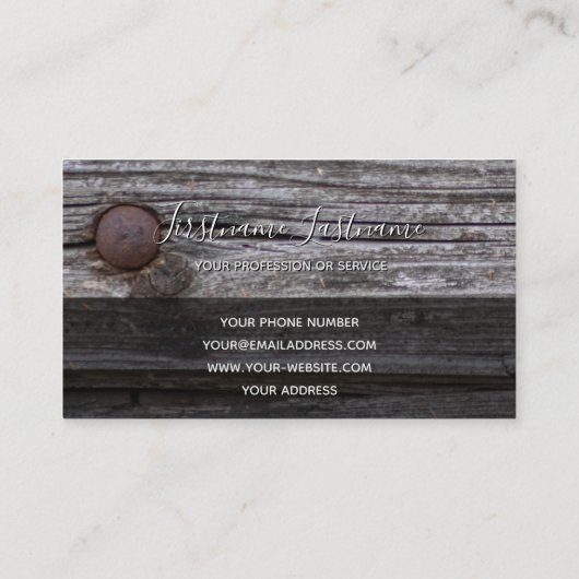 100% bijtende natuurlijke organische houten monogr visitekaartje (Achterkant)