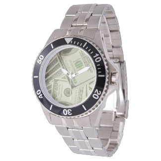 100$ Bill Oversized gouden armbandhorloge Horloge