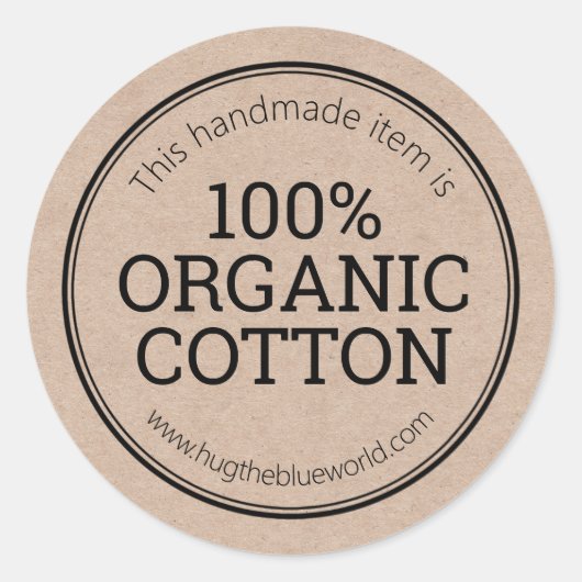 100% Biologisch Katoen Milieuvriendelijk Ronde Sticker (Voorkant)