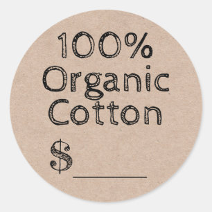 100% Biologisch Katoen Product Prijs Label