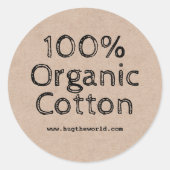 100% biologisch katoen ronde sticker (Voorkant)