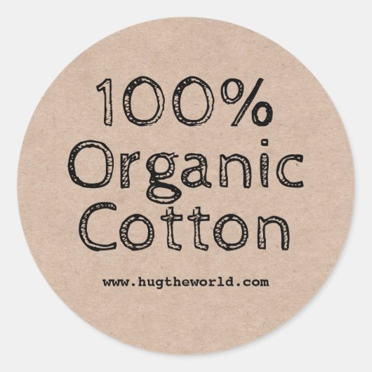 100% biologisch katoen ronde sticker (Voorkant)