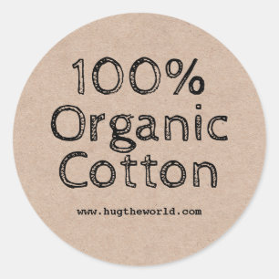 100% biologisch katoen ronde sticker