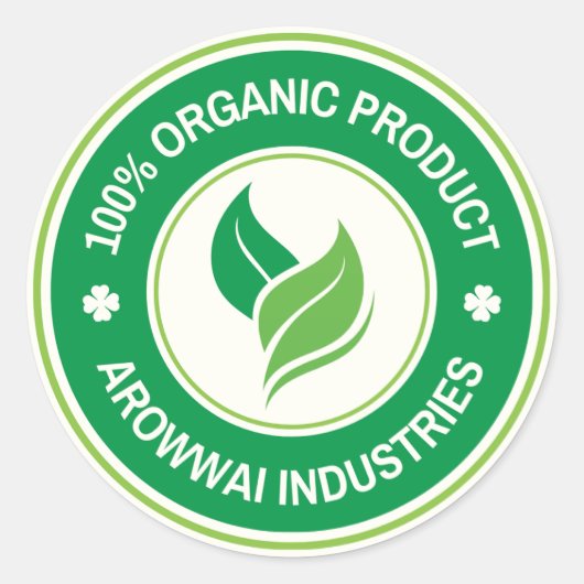 100% Biologisch Product Label Sticker (Voorkant)