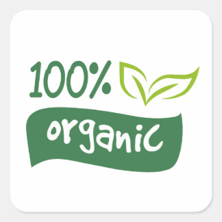 100% biologisch productlabel vierkante sticker