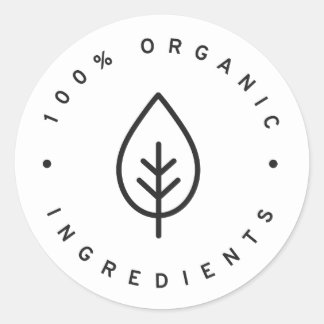 100% biologisch ronde sticker