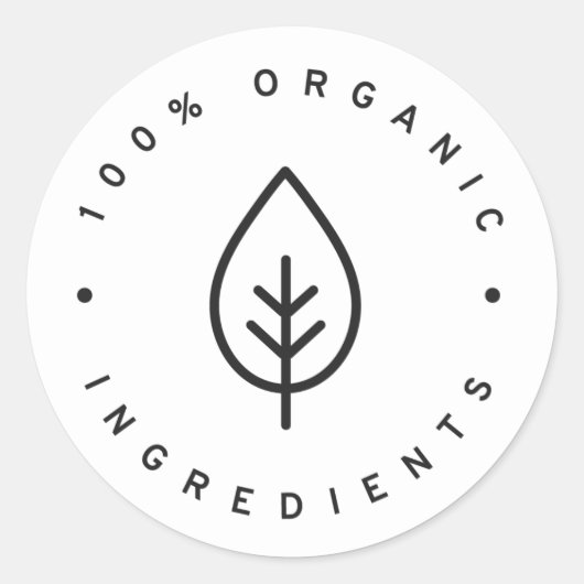100% biologisch ronde sticker (Voorkant)