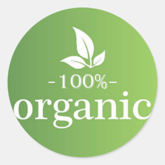 100% biologisch ronde sticker