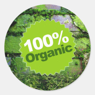 100% biologisch ronde sticker