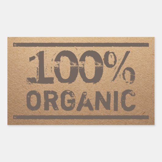 100% biologisch verse lokale producten rechthoekige sticker (Voorkant)