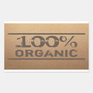 100% biologisch verse lokale producten rechthoekige sticker