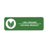 100% biologische, natuurlijke product label Sticke (Voorkant)