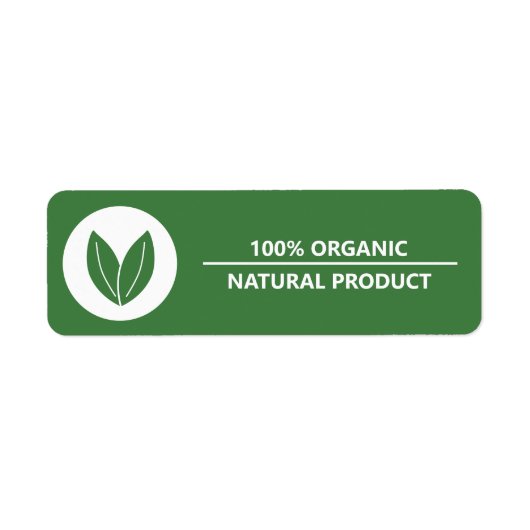 100% biologische, natuurlijke product label Sticke (Voorkant)