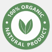 100% biologische, natuurlijke product Sticker (Voorkant)