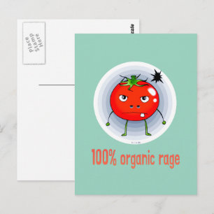 100% Biologische Woede Grappige Boze Tomaat Briefkaart